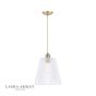 Laura Ashley Callaghan Grand Pendant Antique Brass & Ribbed Glass 