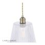 Laura Ashley Callaghan Grand Pendant Antique Brass & Ribbed Glass 
