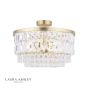 Laura Ashley Rhosill 3 Light Semi-Flush Crystal and Matt Antique Brass