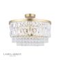 Laura Ashley Rhosill 3 Light Semi-Flush Crystal and Matt Antique Brass