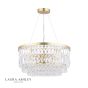 Laura Ashley Rhosill 4 Light Pendant Crystal and Matt Antique Brass