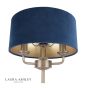 Laura Ashley Sorrento 3 Light Table Lamp Antique Brass & Blue Shade