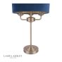 Laura Ashley Sorrento 3 Light Table Lamp Antique Brass & Blue Shade
