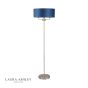 Laura Ashley Sorrento 3 Light Floor Lamp Matt Antique Brass & Blue Shade