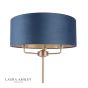 Laura Ashley Sorrento 3 Light Floor Lamp Matt Antique Brass & Blue Shade