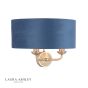 Laura Ashley Sorrento 2 Light Wall Light Matt Antique Brass & Blue Shade