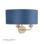 Laura Ashley Sorrento 2 Light Wall Light Matt Antique Brass & Blue Shade