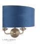 Laura Ashley Sorrento 2 Light Wall Light Matt Antique Brass & Blue Shade