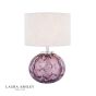 Laura Ashley Elderdale Table Lamp Pink Art Glass and Polished Chrome With Shade