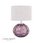 Laura Ashley Elderdale Table Lamp Pink Art Glass and Polished Chrome With Shade