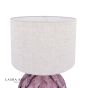 Laura Ashley Elderdale Table Lamp Pink Art Glass and Polished Chrome With Shade