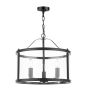 Laura Ashley Harrington 3 Light Pendant Matt Black and Glass