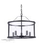 Laura Ashley Harrington 5 Light Pendant Matt Black and Glass