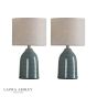 Laura Ashley Penny Twin Pack Table Lamp Blue With Shade