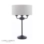 Laura Ashley Sorrento 3 Light Table Lamp Matt Black and Natural With Shade