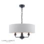 Laura Ashley Sorrento 3 Light Shadelier Matt Black and Natural With Shade