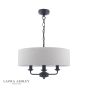 Laura Ashley Sorrento 3 Light Shadelier Matt Black and Natural With Shade