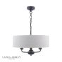 Laura Ashley Sorrento 3 Light Shadelier Matt Black and Natural With Shade