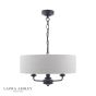 Laura Ashley Sorrento 3 Light Shadelier Matt Black and Natural With Shade