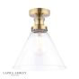 Laura Ashley Isaac Semi-Flush Antique Brass and Glass