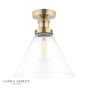 Laura Ashley Isaac Semi-Flush Antique Brass and Glass