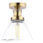 Laura Ashley Isaac Semi-Flush Antique Brass and Glass