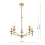 Laura Ashley Ludchurch 5 Light Armed Pendant Matt Antique Brass Fitting Only