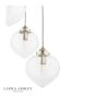 Laura Ashley Whitham 3 Light Cluster Pendant Antique Brass and Ribbed Glass