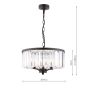 Laura Ashley Elkwood 3 Light Pendant Crystal and Black