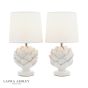 Laura Ashley Artichoke Twin Pack Table Lamp White With Shade