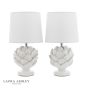 Laura Ashley Artichoke Twin Pack Table Lamp White With Shade
