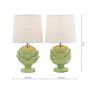Laura Ashley Artichoke Twin Pack Table Lamp Green With Shade