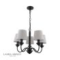 Laura Ashley Norbury 5 Light Armed Pendant Matt Black With Shade