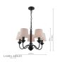 Laura Ashley Norbury 5 Light Armed Pendant Matt Black With Shade