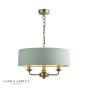 Laura Ashley Sorrento 3 Light Shadelier Matt Antique Brass and Green With Shade
