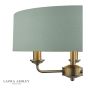 Laura Ashley Sorrento 3 Light Shadelier Matt Antique Brass and Green With Shade