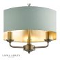 Laura Ashley Sorrento 3 Light Shadelier Matt Antique Brass and Green With Shade