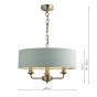 Laura Ashley Sorrento 3 Light Shadelier Matt Antique Brass and Green With Shade
