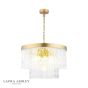 Laura Ashley Durnsford 4 Light Pendant Matt Antique Brass and Textured Glass