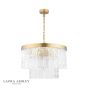 Laura Ashley Durnsford 4 Light Pendant Matt Antique Brass and Textured Glass