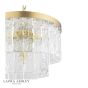 Laura Ashley Durnsford 4 Light Pendant Matt Antique Brass and Textured Glass