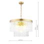 Laura Ashley Durnsford 4 Light Pendant Matt Antique Brass and Textured Glass