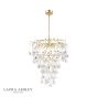 Laura Ashley Willow 4 Light Pendant Satin Champagne and Crystal
