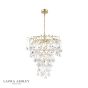 Laura Ashley Willow 4 Light Pendant Satin Champagne and Crystal
