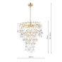Laura Ashley Willow 4 Light Pendant Satin Champagne and Crystal