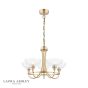 Laura Ashley Wellham 5 Light Armed Pendant Antique Brass and Ribbed Glass