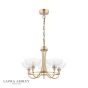 Laura Ashley Wellham 5 Light Armed Pendant Antique Brass and Ribbed Glass