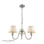 Laura Ashley Westbourne 3 Light Armed Pendant Polished Pewter With Shade