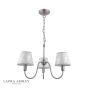 Laura Ashley Westbourne 3 Light Armed Pendant Polished Pewter With Shade