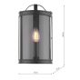 Laura Ashley Harrington Wall Light Matt Black and Glass